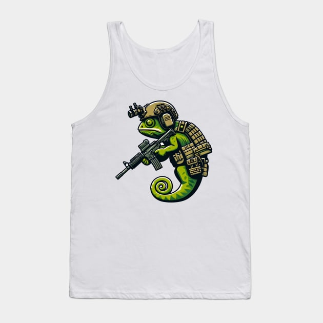 Tactical Cameleon Mastery Tee: Where Style Meets Stealth Tank Top by Rawlifegraphic